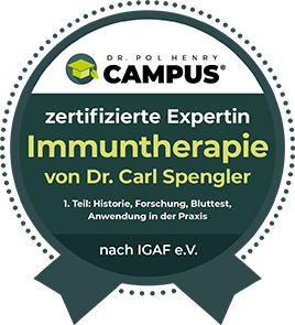 Siegel zertifizierte Expertin Immuntherapie von Dr. Carl Spengler Teil 1